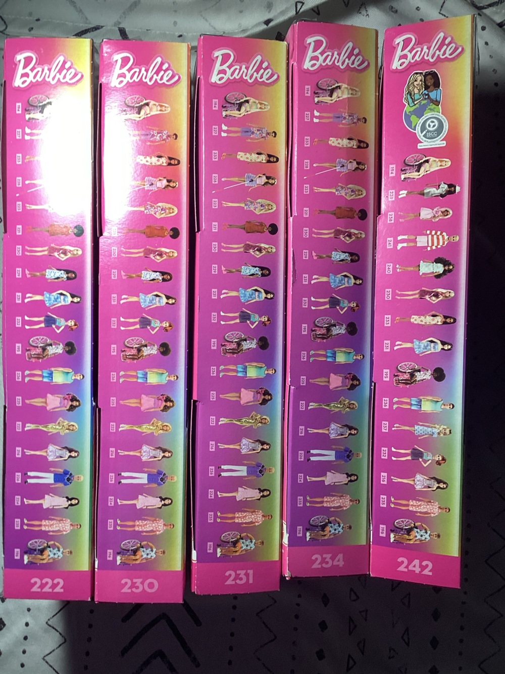 NIB 4 Barbie Fashionista Collection Dolls #s: 222,230,231, see below**